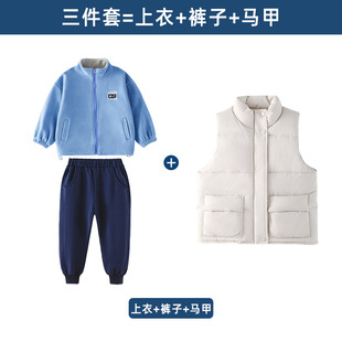 Children's class clothes spring and autumn clothing primary school student Ole velvet school uniform suit kindergarten Garden clothes cotton vest autumn and winter three-piece suit