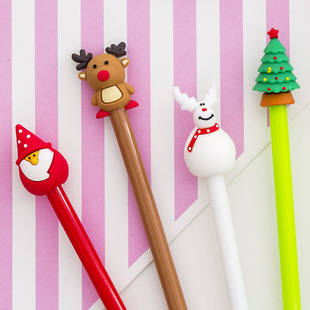 Cross-border Creative Reindeer Christmas Grandpa Cartoon Gel Pen Christmas Stationery Prizes Gift Student Stationery