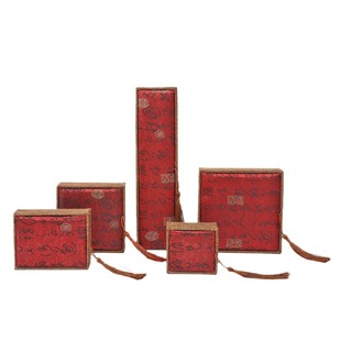 Chinese style linen cloth tassel jewelry box Buddha beads handstring box jade necklace pendant ring bracelet packaging box in stock