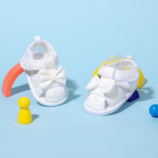 New Summer Breathable Bow Sandals Newborn Baby Toddler Shoes No Fluorescent Agent