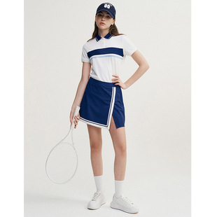 High-grade elastic smooth golf tennis sports function skirt women's belt lining anti-light split long hip cover