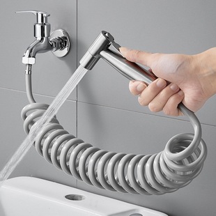 Water hose tap spray gun flushing extender extension tube retractable stretch hose extension tube
