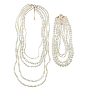 Z new imitation pearl temperament retro 2-piece INS wind pearl necklace Europe and the United States wholesale necklaces