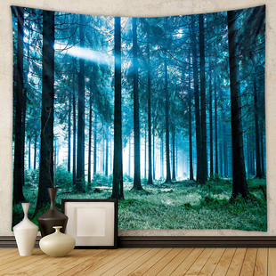 Seven Leap Cross-border Home Amazon Explosions Background Cloth ins Wind Hanging Cloth Background Wall Hanging Cloth ins Wind Forest Tapestry