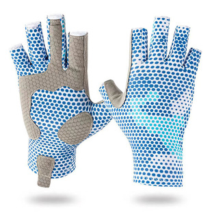 Half Finger Fishing Gloves Ice Silk Sunscreen Sports Sweat Absorbing Breathable Finger High Elastic Non-slip Outdoor Riding Fishing Equipment