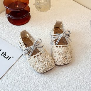Girls Princess Small Leather Shoes 2025 Spring and Summer New Children's Shoes Little Girl Shallow Mouth Single-layer Shoes Soft Sole Non-slip Pea Shoes Trendy