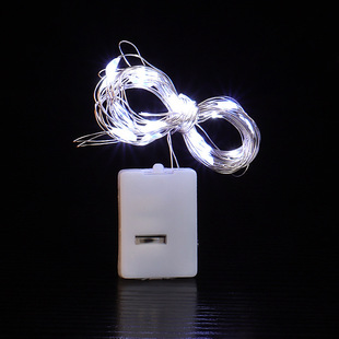 LED button cell small white box color flower light string wholesale Christmas tree decoration copper wire atmosphere String Light