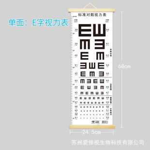 Double-sided visual acuity chart international standard household children's logarithmic wall chart waterproof anti-tear cartoon E word C visual acuity chart hanging picture