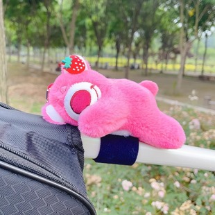 Strawberry bear bicycle decorative handlebar small accessories plush doll cute pendant balance road mountain bike universal