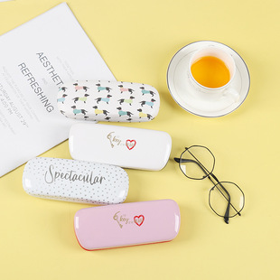 Glasses box wholesale set simple fashion glasses box art student myopia box anti-pressure iron box manufacturers