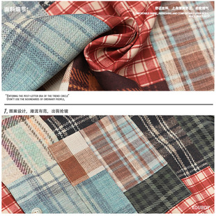 2025 Summer Trendy Plaid Color Contrast Short-sleeved Shirt Men's and Women's Loose Trendy vintage Seaside Ins Couple's Shirt