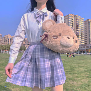 Japanese jk Plaid Skirt Junior jk Uniform Spring and Summer Full Embroidered Shirt Gentle One-Knife Sailor Dress Pleated Skirt