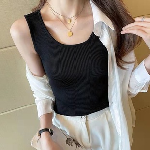 [40.00 kg-100.00 kg] Large-size Ice Silk Camisole Women's Summer Outer Wear Slim-fit Base Shirt Sleeveless Thin Top