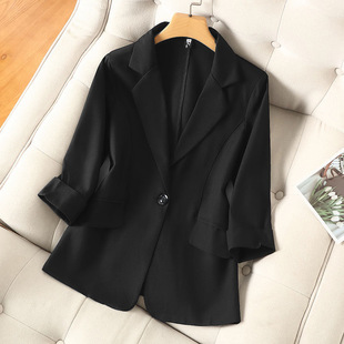 Cross-border High-end Western Style Small Suit Jacket Women's Seven-point Sleeve Spring and Summer New Elegant Slim-fit Slimming Suit Top