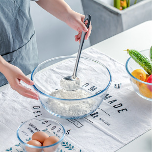 Transparent Glass Bowl Cooking Salad Bowl High Temperature Resistant Heating Household Baking Glass Basin and Noodle Egg Bowl Wholesale