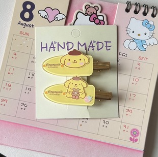 Корейский мультфильм заколки для волос Sanrio Сладкая девушка сердце челка