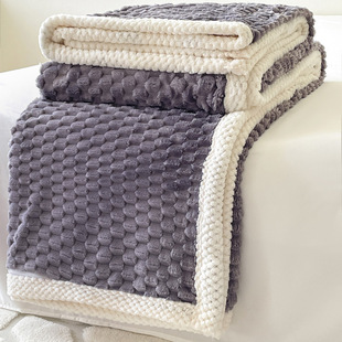 Jacquard Flannel Blanket Thickened Warm Coral Fleece Blanket Winter Nap Blanket Office Milk Fleece Blanket