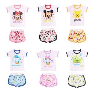 Breathing Cotton New Summer Short-sleeved Shorts New Style Breathable Thin Home Clothes for Small and Medium-sized Boys and Girls
