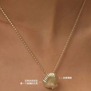 [The last drop of tears] Beach Shell picking can be opened and closed shell pearl pendant white water drop necklace female clavicle chain
