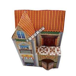 High-Grade Trumpet Foldableing House Bungalow Stereo Paper Tie Semi-Finished Burning Paper Sacrificial Supplies Wholesale