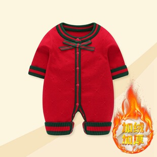Baby clothes winter clothes newborn baby girl jumpsuit full moon Tang suit ha coat winter red new year coat