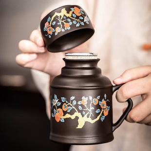 Zisha small thermos teapot with lid large capacity ceramic stuffy teapot household thermos teapot kung fu tea set