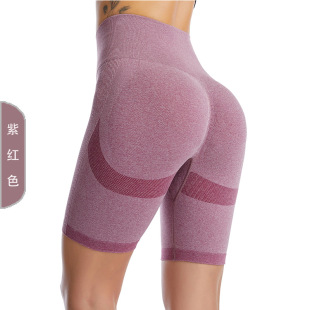 European and American large size cross-border yoga shorts summer seamless breathable hip fitness pants Amazon sports yoga clothing women