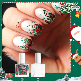 Christmas Nail Polish Free Baking Quick-drying Flash Solid Color Nail Polish suit Nail Polish Mixed Sequins Glitter Powder Jewelry