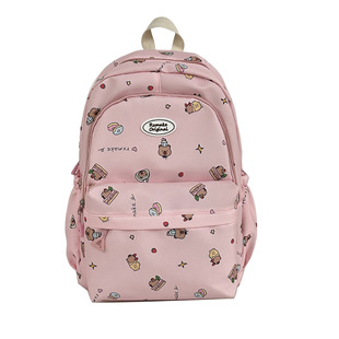New Schoolbag Women's Japanese Style Cute Girl's Little Flower Backpack Korean Printed Backpack Junior Senior high school Student Backpack