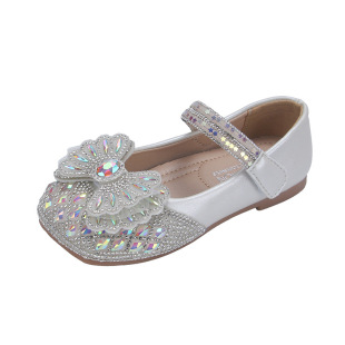 2025 Spring New Girls' Shoes Korean Style Children's Shoes with Rhinestone Butterfly Fashion Dance Princess Shoes Wholesale