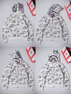 Tide бренд BAPE акула камуфляж на молнии свитер для мужчин и женщин свободный хлопок с флисом кардиган для мужчин