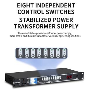 Professional 8-way power sequencer 10-way sequence controller stage manager voltage display plug-in cross-border