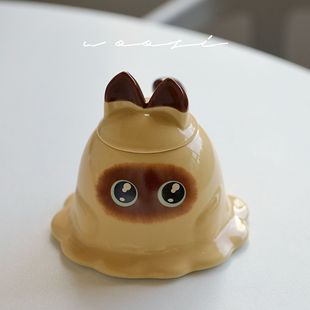 Cute Siamese Cat Mug Hand-made Aromatherapy Candle Fragrance for Men and Women's Birthday Creative Hand Gift