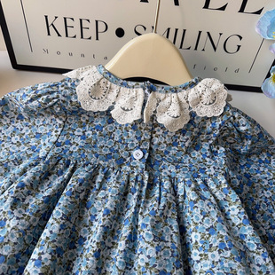 Korean Style New Girls' dress Spring and Autumn New Girl's Skirt Stylish Fashion Lace Children's Floral Dress