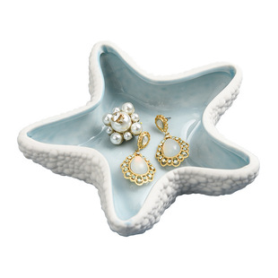 Mediterranean Ceramic Shell Ornaments Conch Baker Living Room Decorations Marine Jewelry Box Multifunctional Storage Jewelry