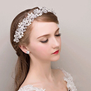 European and American Glass Crystal Handmade Bridal Hair Accessories Summer Wedding Photos Bridal Headdress Girls Headdress Wholesale High-End