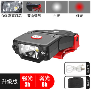 Induction cap clip lamp fishing charging strong light super bright head-worn hat brim night fishing headlight small long endurance