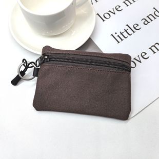 Best selling large capacity canvas coin bag with keys