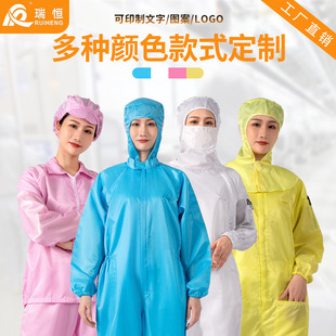 Wow Customized Anti-Static Clothing Dust-Proof Clothing One-Piece Hooded Split Dust-Free Overalls Digitals Factory Static Clothing Coat