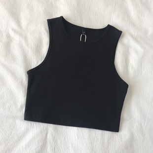European and American Ins Sports Casual Short Sleeveless Top Women's 2024 Summer Cross-border New Tight I-shaped Vest