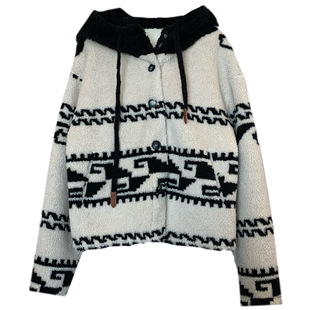 ED1203 Vintage Fashionable Atmosphere Thickened Lamb Wool Hooded Short Coat Women's 2024 for Autumn and Winter