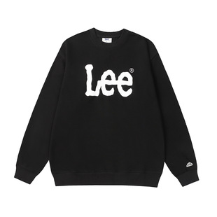 24ss осенне-зимняя корейская нишевая модная брендовая футболка с буквенным принтом, базовая классическая мужская и женская толстовка с круглым вырезом для пар