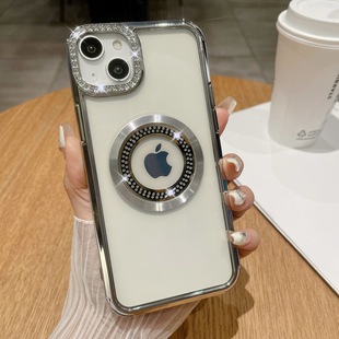 For iPhone15promax Gradient Flash Lens Flash Diamond Phone Case Apple 16 Diamond Magnifier