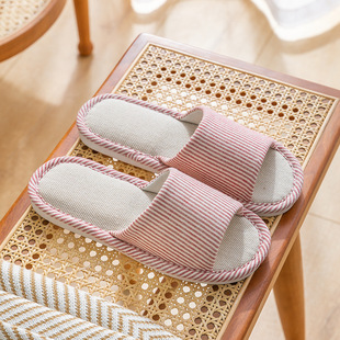Spring Autumn Linen Slippers Women All Seasons Indoor Home Use Cotton Linen Soft Sole Home Non-slip Summer Couple Men Wholesale