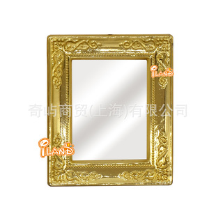 1:12bjd Doll House DOLLHOUSE Mini Classical Mirror Round Carved Accessories Miniature Model