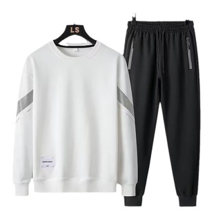 New Spring and Autumn Men's Comfortable Sweatshirt suit Round Neck Sweatshirt Pants Men's Fashion Brand Loose Sportswear Two-Piece Set