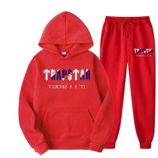 Мужской пуловер с принтом букв TRAPSTAR для внешней торговли, свитер, свободная толстовка из двух частей + спортивные штаны, костюм