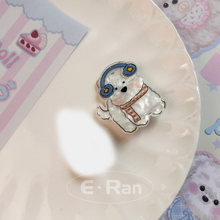 Cute Cartoon West Highland Puppy Acrylic Hairpin Sweet Girl Heart Bangs Clip Side Clip Ins Cartoon Hair Accessories