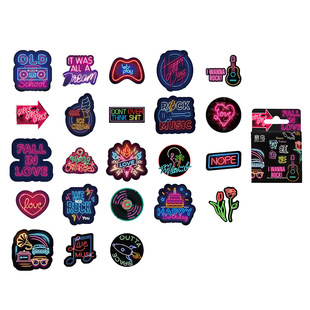 Italian Bird Neon Color Boxed Sticker Korean Style ins Style Letter Hand Account Decoration DIY Adhesive Sealing Sticker