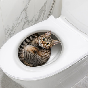 New ACC33377 creative funny cat toilet stickers bathroom toilet funny stickers self-adhesive